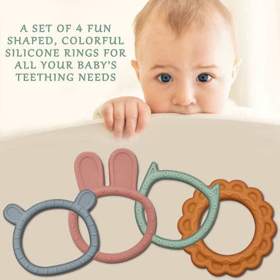 Silicone Teething Rings (Set of 4)