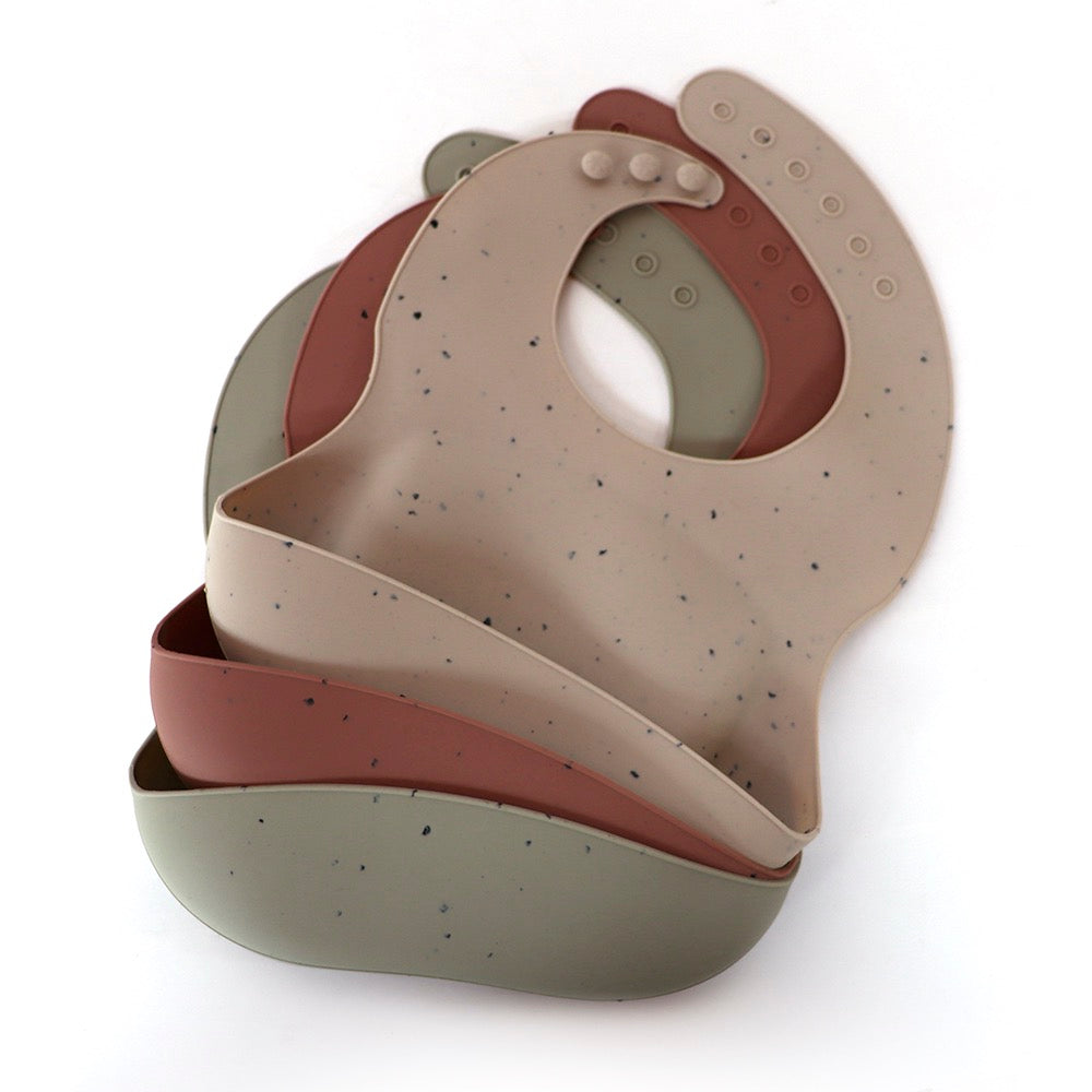 Speckled Silicone Bibs (Set of 3)